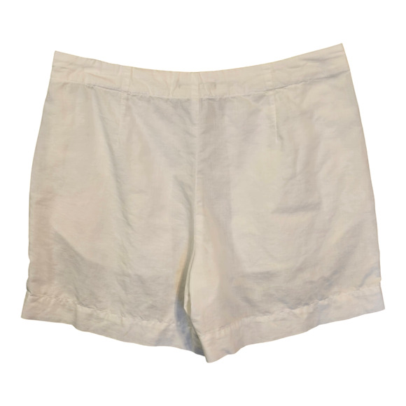 Lands End Shorts Womens Size 4 White Linen/Cotton Blend Summer Beach Vacation - Picture 2 of 10
